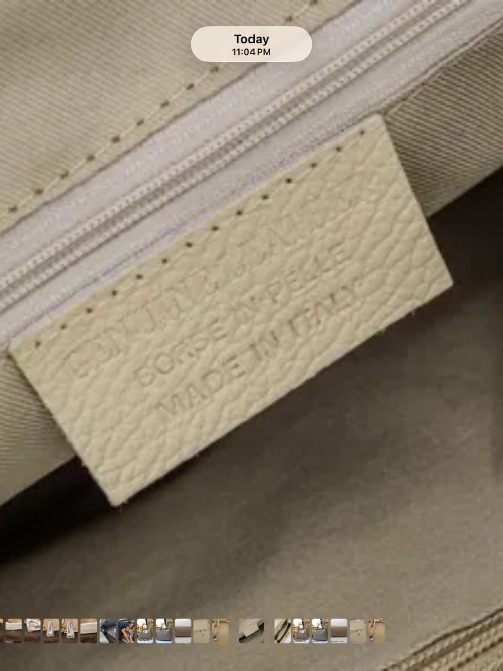 Italian Leather Handbag in Taupe Made in Florence NWT - Picture 4 of 13